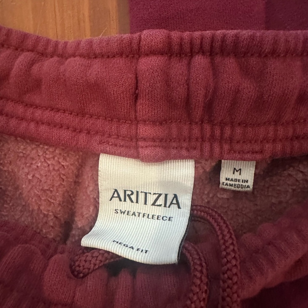 Aritzia Sweatfleece Joggers in Wine Red - Picture 4 of 4
